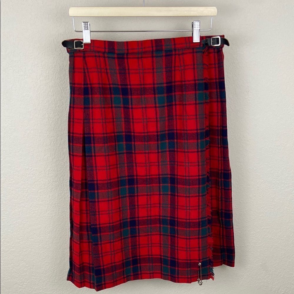 Vintage Jenners Wool Red Plaid Women's Skirt